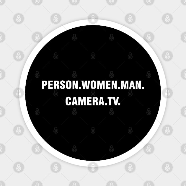 person woman man camera tv Magnet by Magic Arts